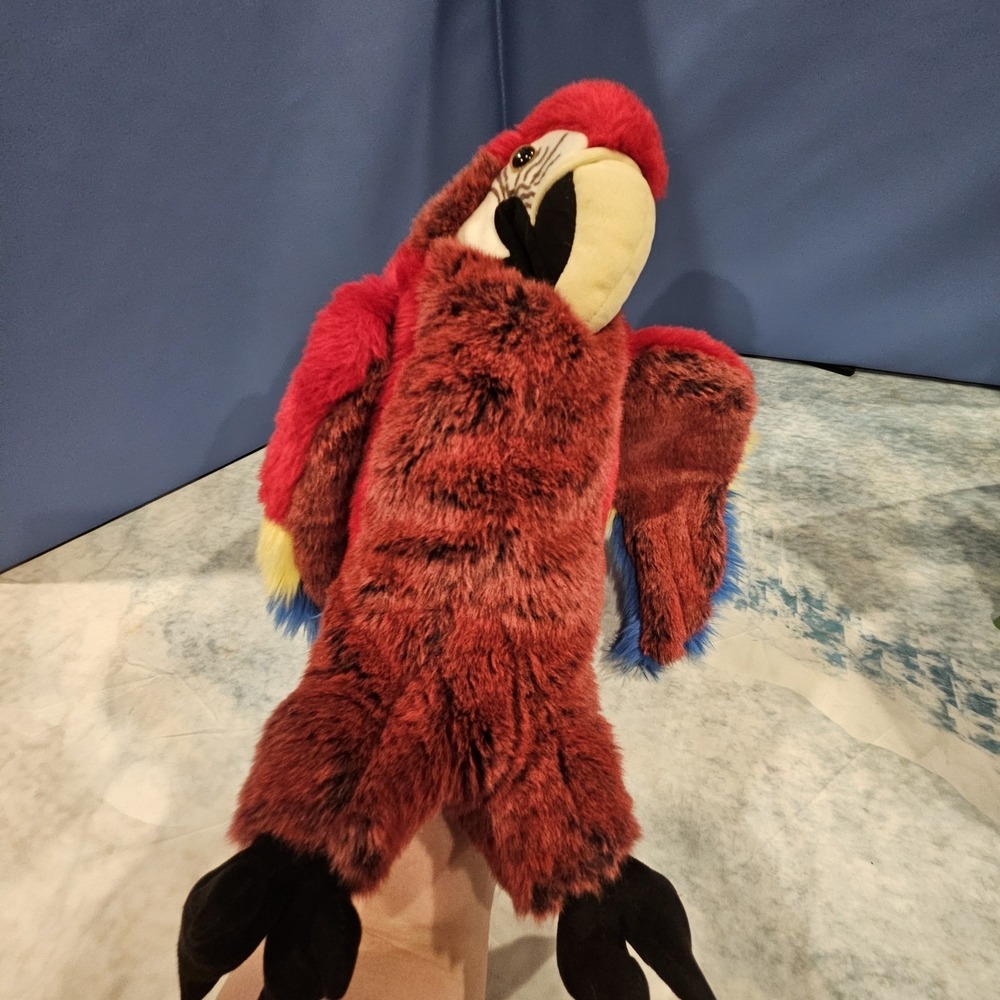 Folkmanis Red Macaw Parrot Bird Hand‎ Puppet Plush 12" Realistic Stuffed Animal - Picture 4 of 7